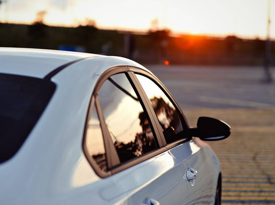 A car in New Zealand about to be inspected for a Warrant of Fitness.